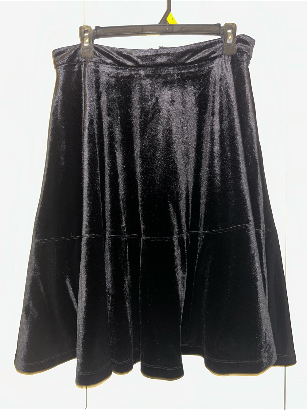 Lucy Paris Black Velvet A-Line Skirt